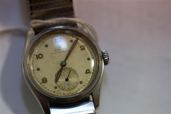 A gentlemans stainless steel Rolex Oyster Royal manual wind wrist watch,